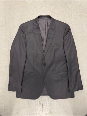Hugo Boss Super 100 Men's Charcoal Gray Two-Button Suit Jacket 40R